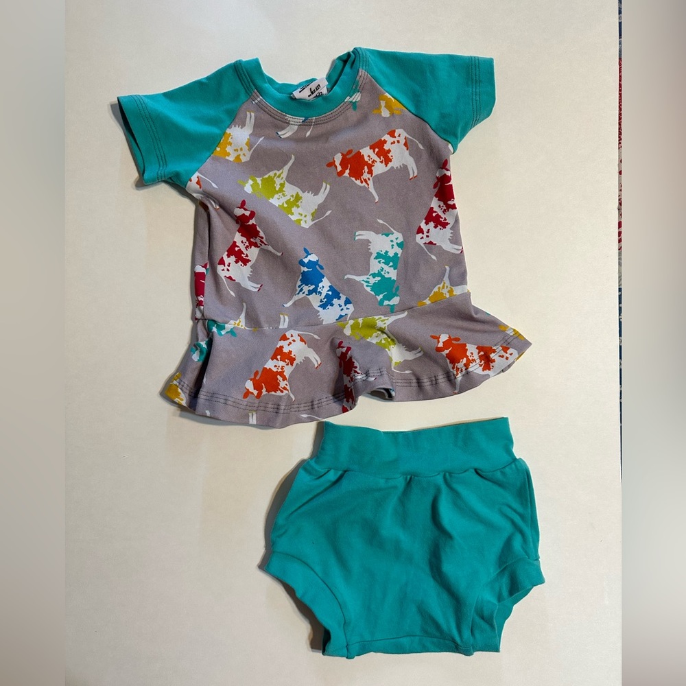 Baby Girl Rainbow Cow Outfit